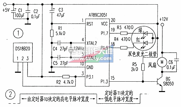 AT89C2051Ի¿AT89C2051 Temperature controller