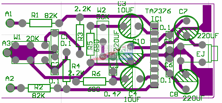 TA7376㳡ЧĶŴPCB TA7376 Headphone amplifier