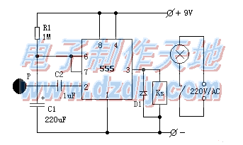 ne555触摸定时开关电路图ne555 delay switch