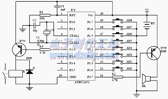 AT89C2051·ͼAT89C2051 electronic locks