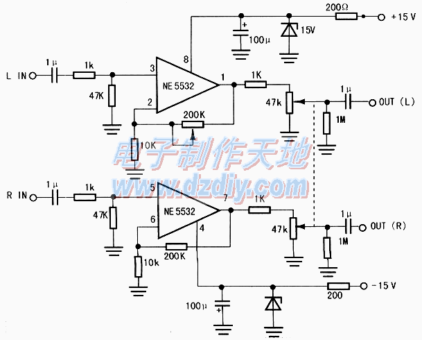 NE5532+TDA1521NE5532+TDA1521 AMPLIFIER