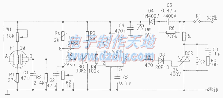 򵥱ĻȿԶװNE555 Fan controller